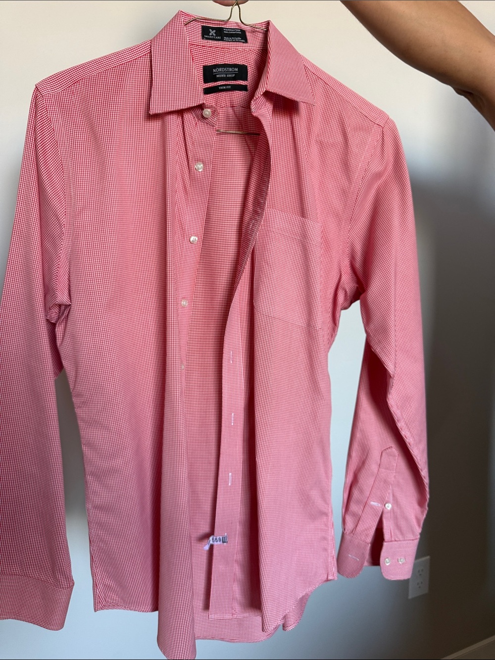 Nordstrom’s Men’s Shop Trim Fit Solid Premium Red Dress Shirt